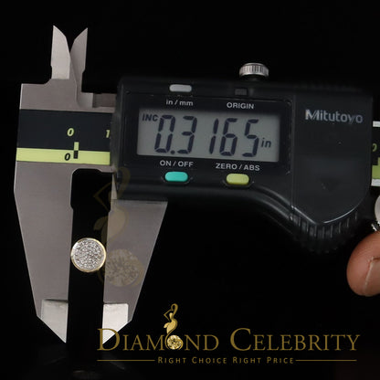 DiamondCelebritees 925 Yellow Silver Hip Hop 0.15ct Diamond For Men's & Women's Round Stud Earrings