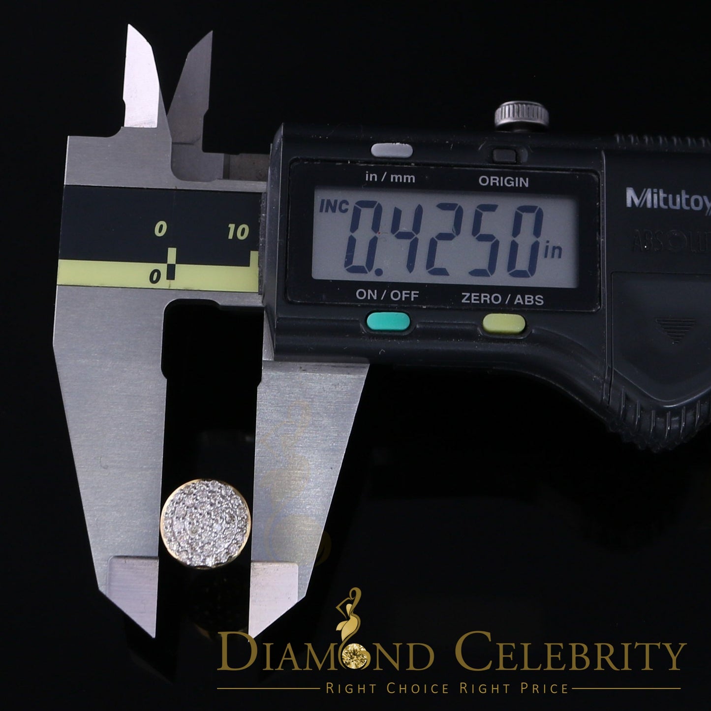 DiamondCelebritees 10K Real Yellow Gold Real Diamond 0.75CT Men's/Women's Stud Round Earring