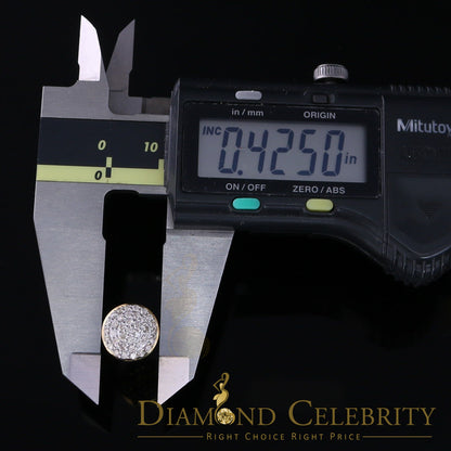 DiamondCelebritees 10K Real Yellow Gold Real Diamond 0.75CT Men's/Women's Stud Round Earring