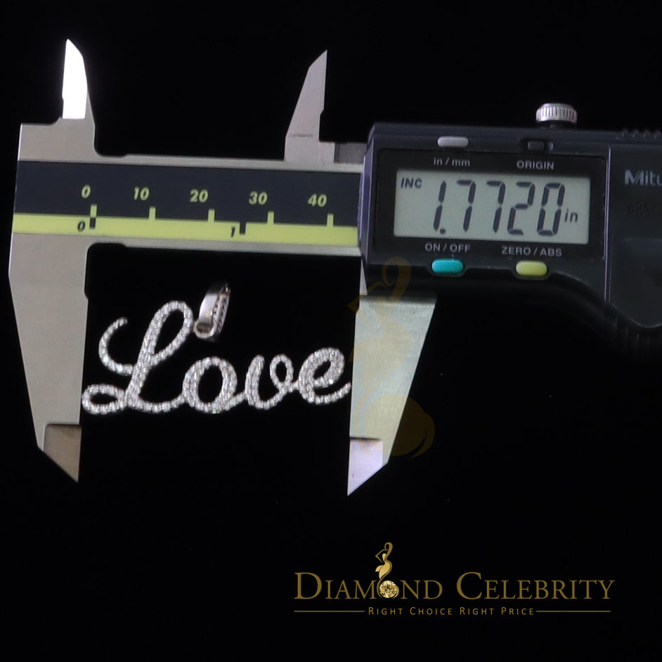 DiamondCelebritees White Attractive" LOVE" Letter 925 Sterling Silver Pendant 2.08ct Cubic Zirconia
