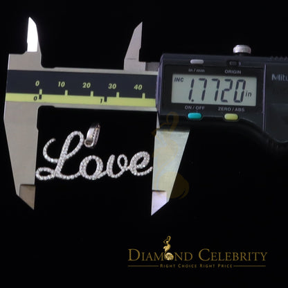 DiamondCelebritees White Attractive" LOVE" Letter 925 Sterling Silver Pendant 2.08ct Cubic Zirconia