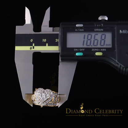 DiamondCelebritees Real Diamond 0.33ct Cindarella 925 Yellow Silver Women Engagement Heart Ring SZ7