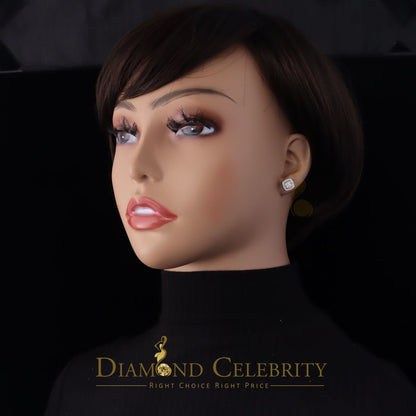 DiamondCelebritees  925 White Sterling Silver 0.85 ct Cubic Zirconia Women's Hip Hop Square Earrings