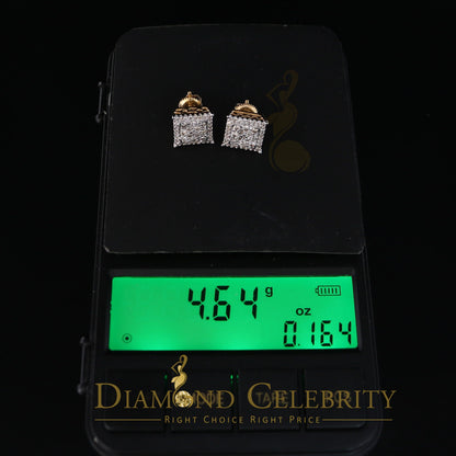 DiamondCelebritees 10K Real Yellow Gold with 1.20CT Real Diamond Men's/Women's Stud Earrings