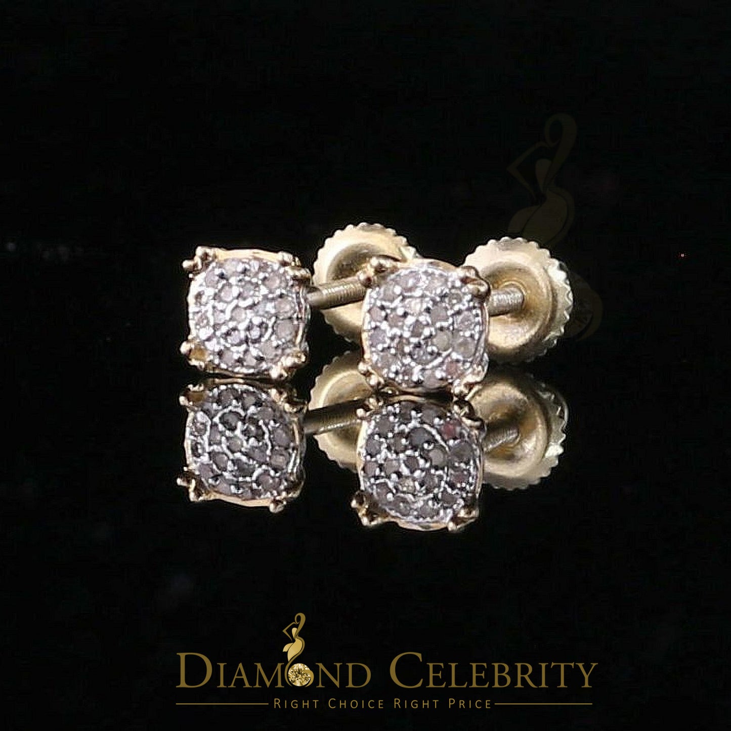 DiamondCelebritees 0.10 ct Round Diamond Collection 925 Sterling Silver Yellow For Women's Earrings