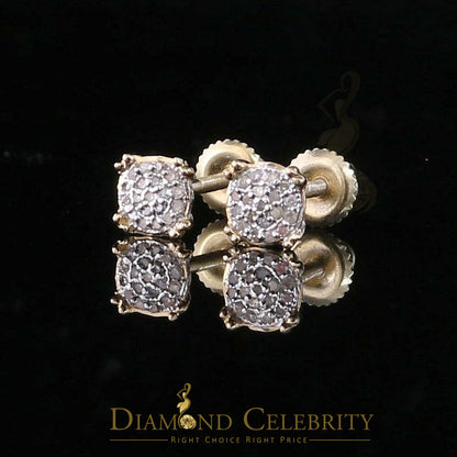 DiamondCelebritees 0.10 ct Round Diamond Collection 925 Sterling Silver Yellow For Women's Earrings