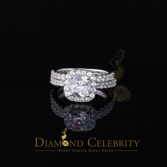 DiamondCelebritees 6.80ct White Cubic Zirconia 925 Sterling Silver Bridal Fashion Womens Ring SZ 7