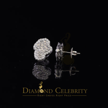 Diamondcelebritees 1.50ct Moissanite White 925 Sterling Silver Women's Nugget Earrings