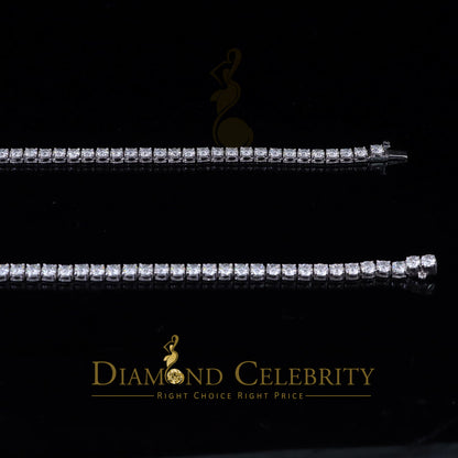 DiamondCelebritees Tennis Necklace 925 Silver White Moissanite size 20 inch & Width 5.2mm