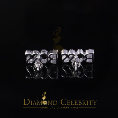 DiamondCelebritees 0.20Ct White Natural 925 Sterling Silver BOSS Womens Diamonds Stud Earrings