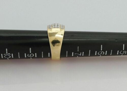DiamondCelebritees 925 Sterling Yellow Silver 6.00ct Cubic Zirconia Round For Men's Ring Size 8