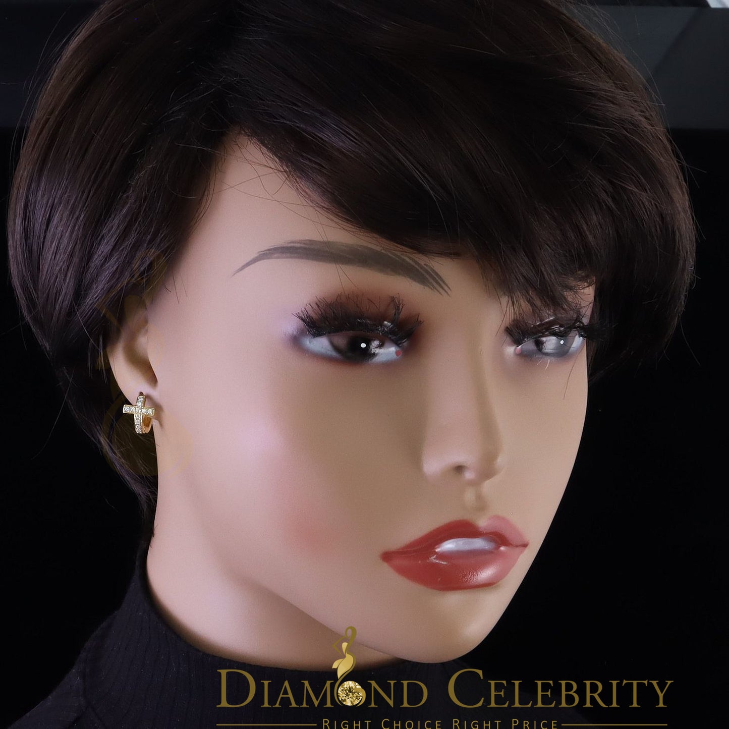 DiamondCelebritees  Yellow 925 Sterling Silver 0.72ct Cubic Zirconia Women's & Men's Hoop Earrings