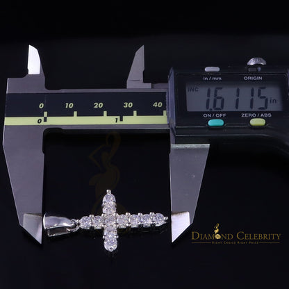DiamondCelebritees White Beautiful CROSS Shape Sterling Silver Pendant with 4.40ct Cubic Zirconia