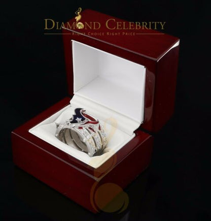 DiamondCelebritees 925 Silver White 1.50ct Cubic Zirconia Texan Wide Band Cocktail Ring Size 10