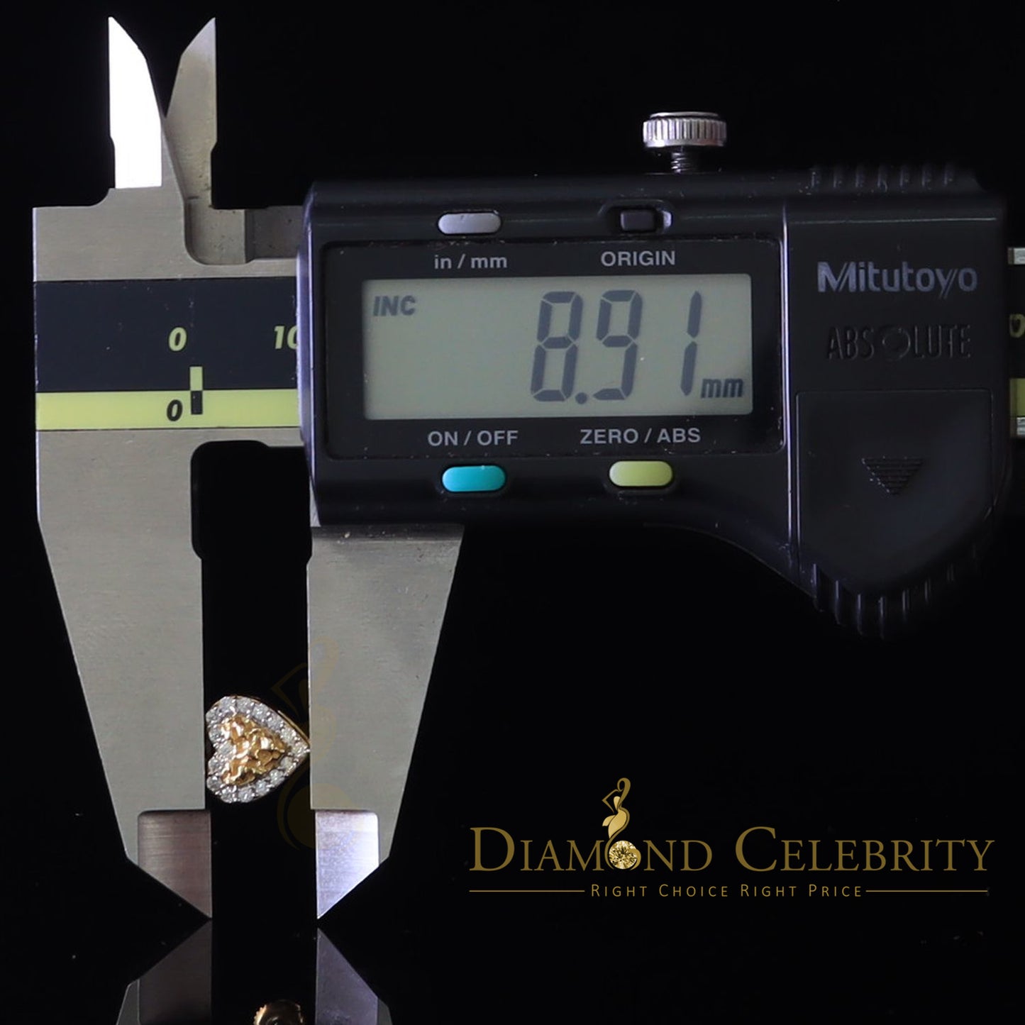 DiamondCelebritees 1.00ct Moissanite Yellow 925 Sterling Silver Women's Heart Shape Nugget Earrings