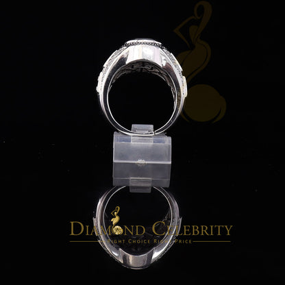 DiamondCelebritees 8.10ct White Silver Oval Cubic Zirconia Men Adjustable Ring From SZ 9 to 11