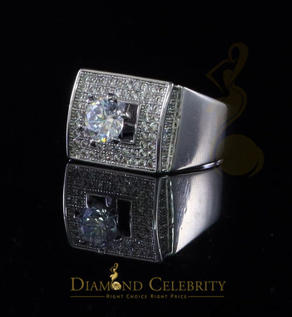DiamondCelebritees Diamond Celebrity 6.0ct Cubic Zirconia White Silver Men's Square Ring Size 9