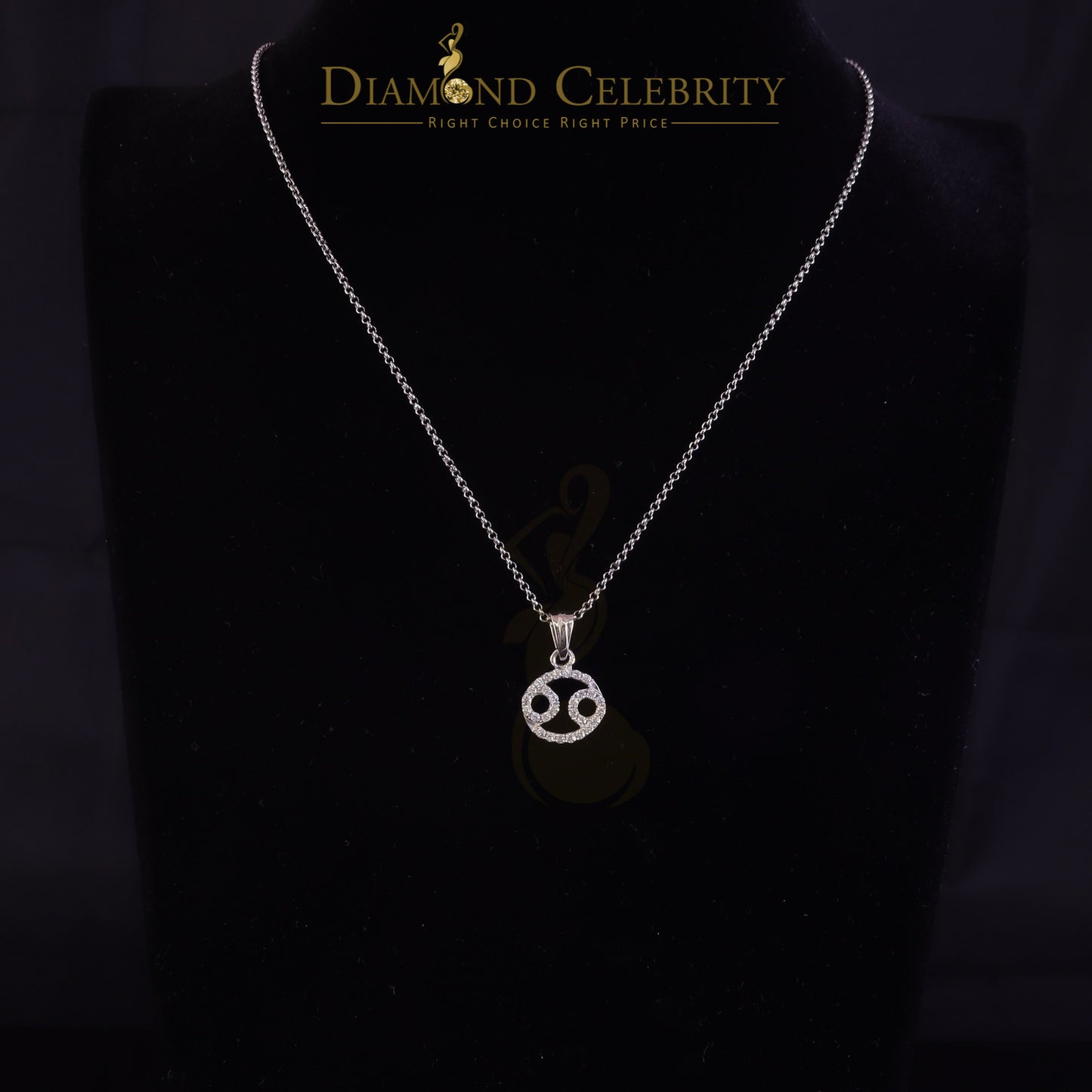 DiamondCelebritees 0.70ct Cubic Zirconia White Silver CANCER JULY Month Pendant Men's & Women's