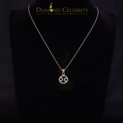 DiamondCelebritees 0.70ct Cubic Zirconia White Silver CANCER JULY Month Pendant Men's & Women's