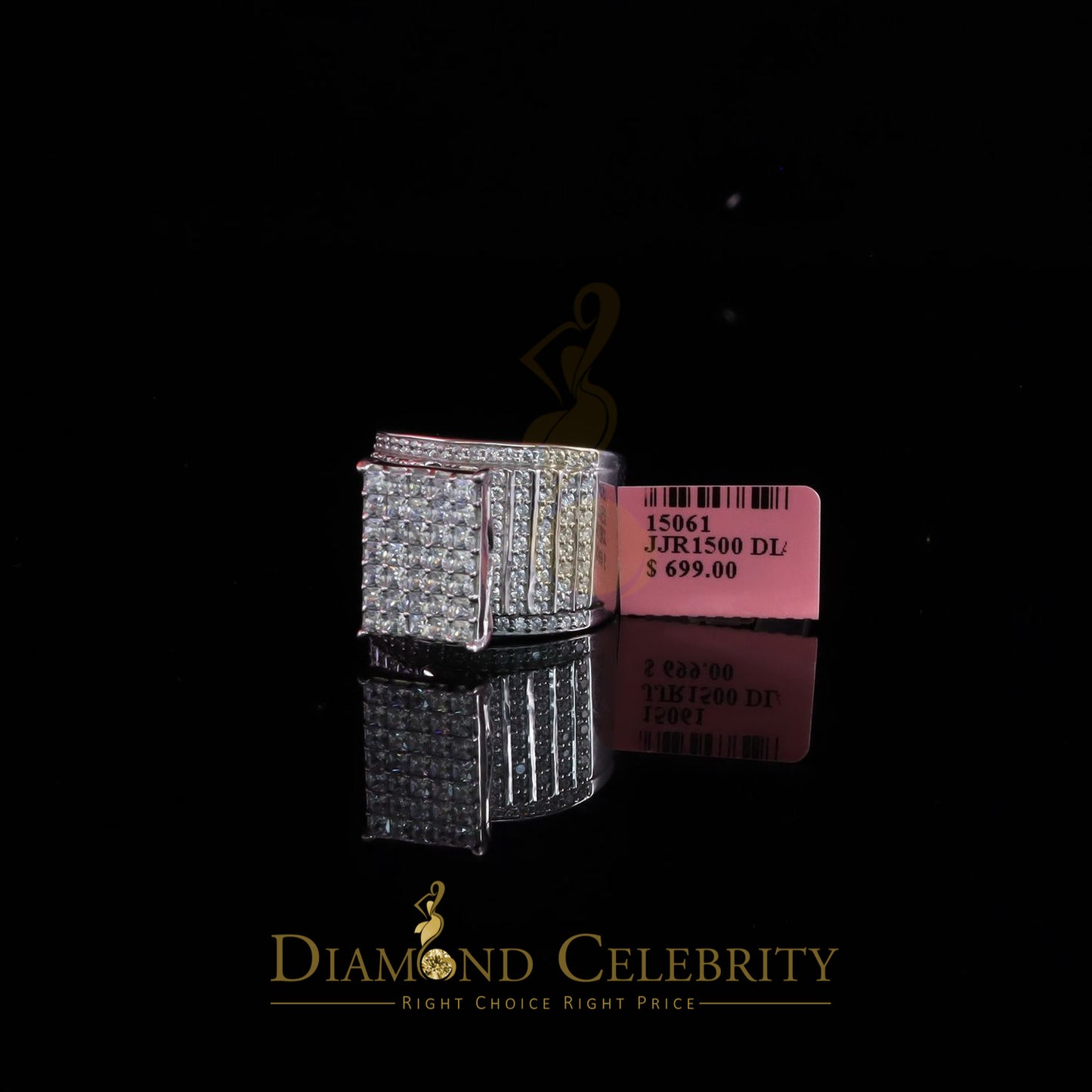 DiamondCelebritees 925 White Sterling Silver CZ 7.00ct Women's Cindarella Ring Size 8
