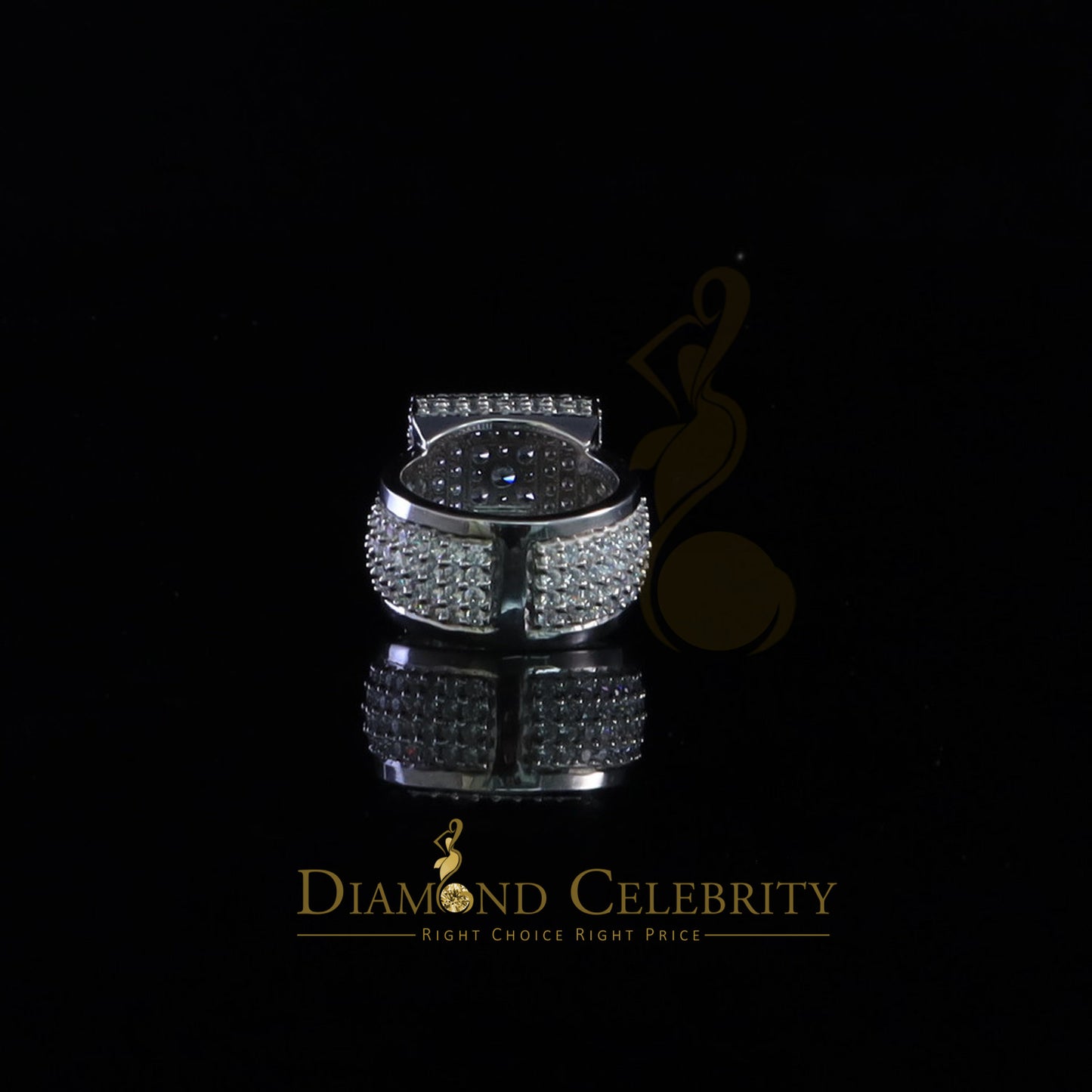 DiamondCelebritees 925 Sterling Silver White 14.0ct Cubic Zirconia Square Women's Gifts Ring Size 9