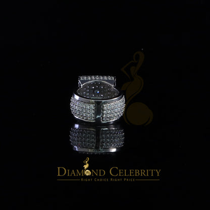 DiamondCelebritees 925 Sterling Silver White 14.0ct Cubic Zirconia Square Women's Gifts Ring Size 9