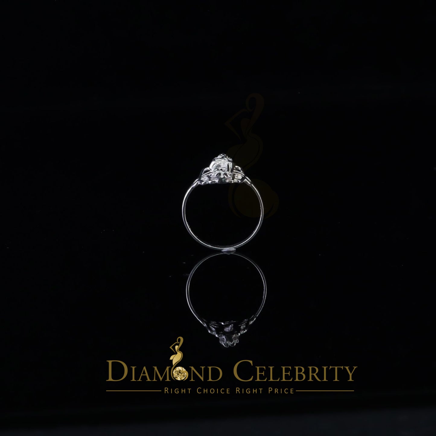 DiamondCelebritees Religious White 925 Sterling Silver St. Jude Women's Ring Size 9.5