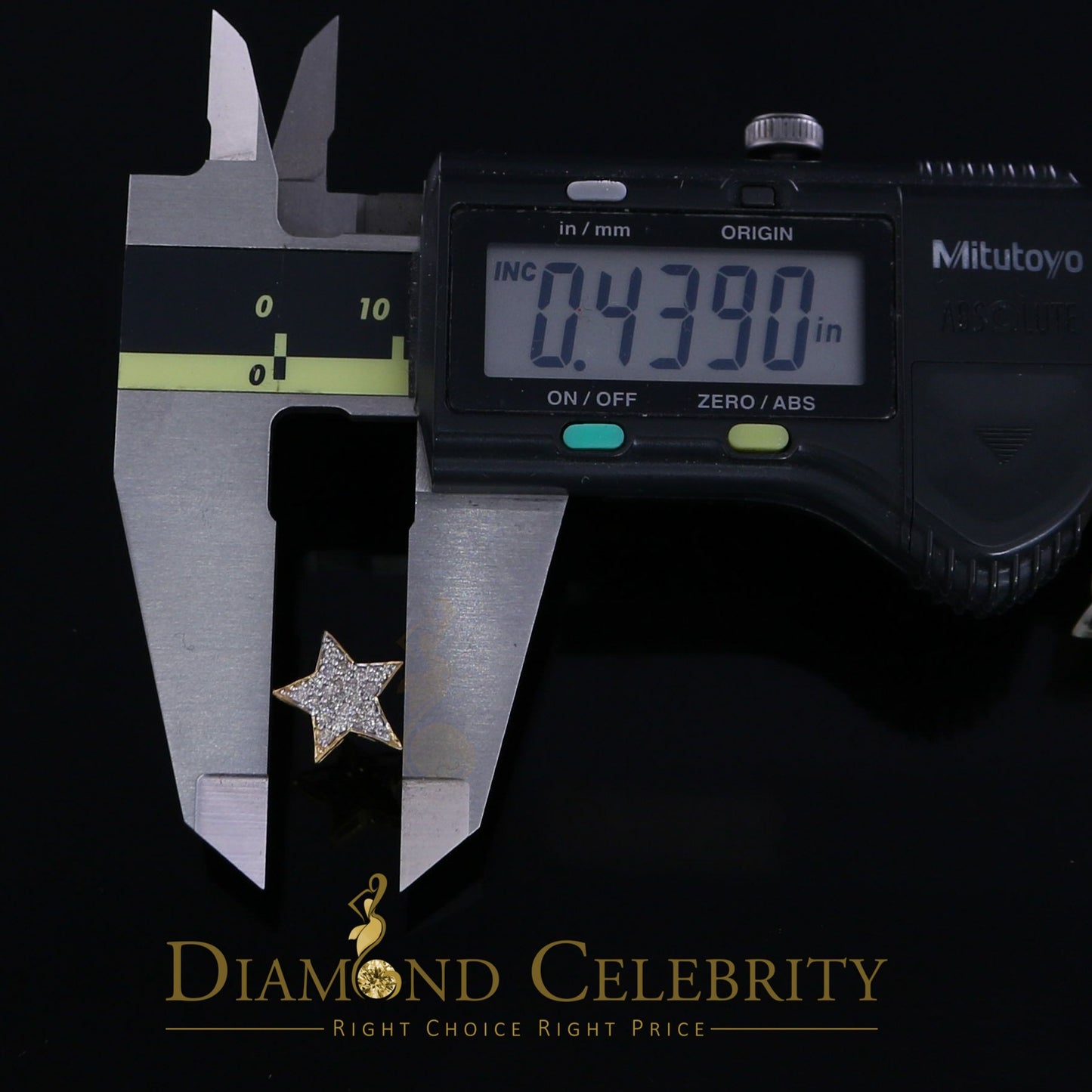 DiamondCelebritees 10K Real Yellow Gold Real Diamond 0.50CT Men's/Women's shape Star Stud Earrings