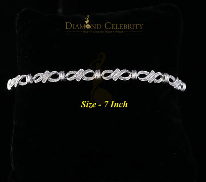 Diamondcelebritees 925 Sterling Silver White Bracelete Size 7 Inch with 0.22CT Genuine Diamonds