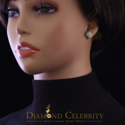 DiamondCelebritees  White 925 Silver 0.81ct Cubic Zirconia Women's & Men's Hip Hop Square Earrings