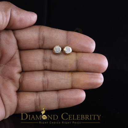 DiamondCelebritees 0.05 ct Diamond 925 Sterling Silver Yellow For Women's/Men's Round Stud Earring