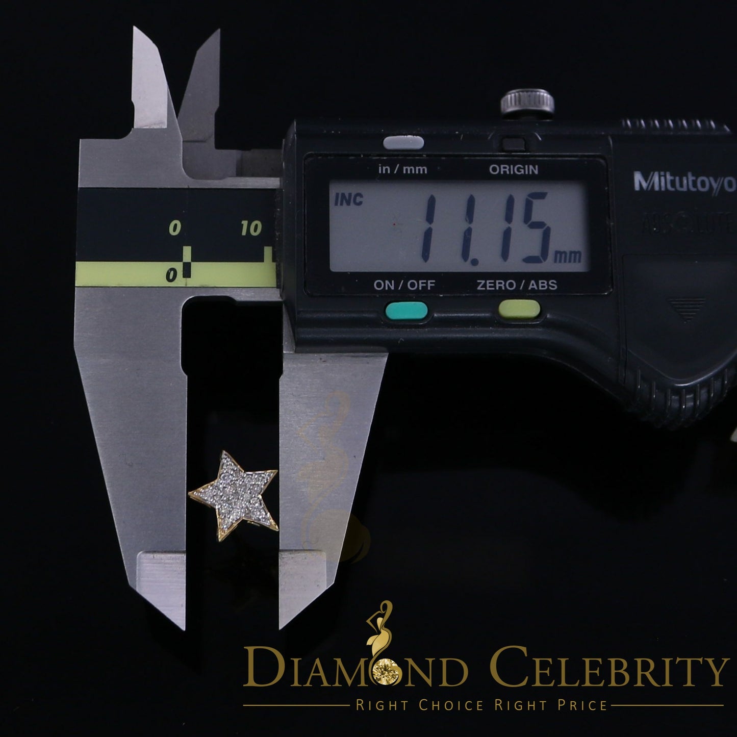 DiamondCelebritees 10K Real Yellow Gold Real Diamond 0.50CT Men's/Women's shape Star Stud Earrings