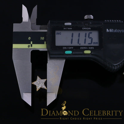 DiamondCelebritees 10K Real Yellow Gold Real Diamond 0.50CT Men's/Women's shape Star Stud Earrings