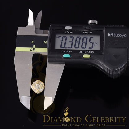 DiamondCelebritees  Aretes Para Hombre Silver 0.25ct Diamond For Ladies / Gent's Yellow Stud Earring