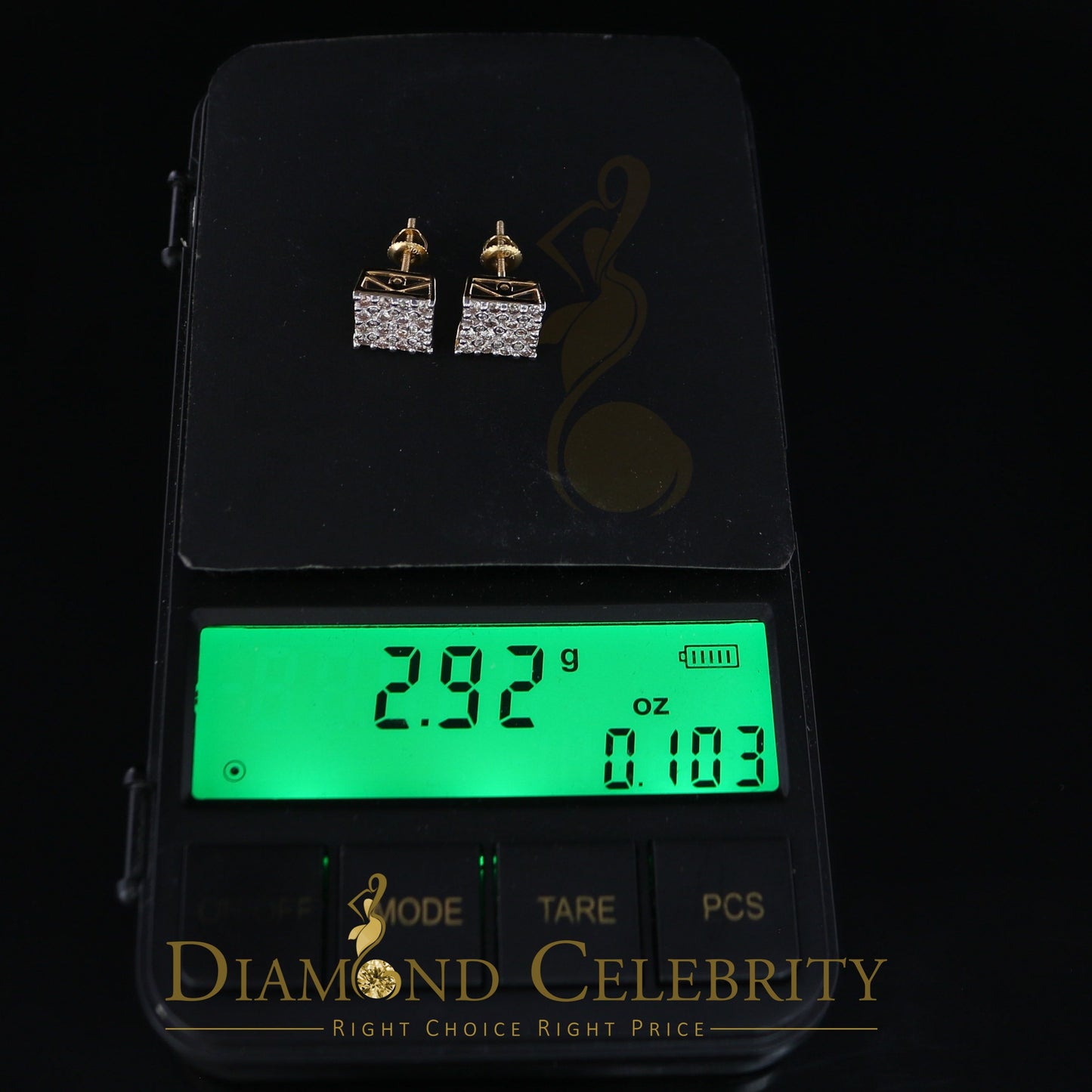 DiamondCelebritees 10K Real Yellow Gold with 1.00CT Real Diamond Men's/Women's Stud Earrings