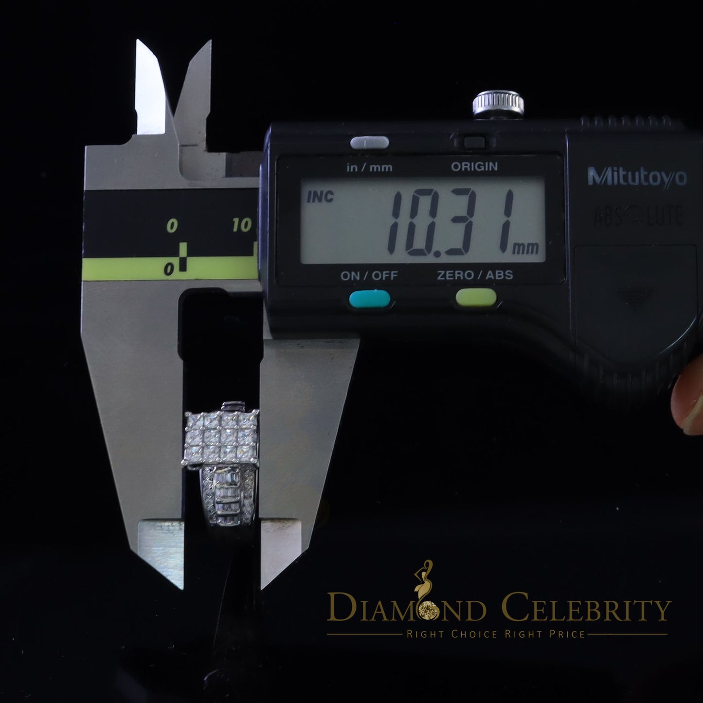 DiamondCelebritees 925 White Silver Square 1.10ct Cubic Zirconia Engagement Women's Ring Size 8