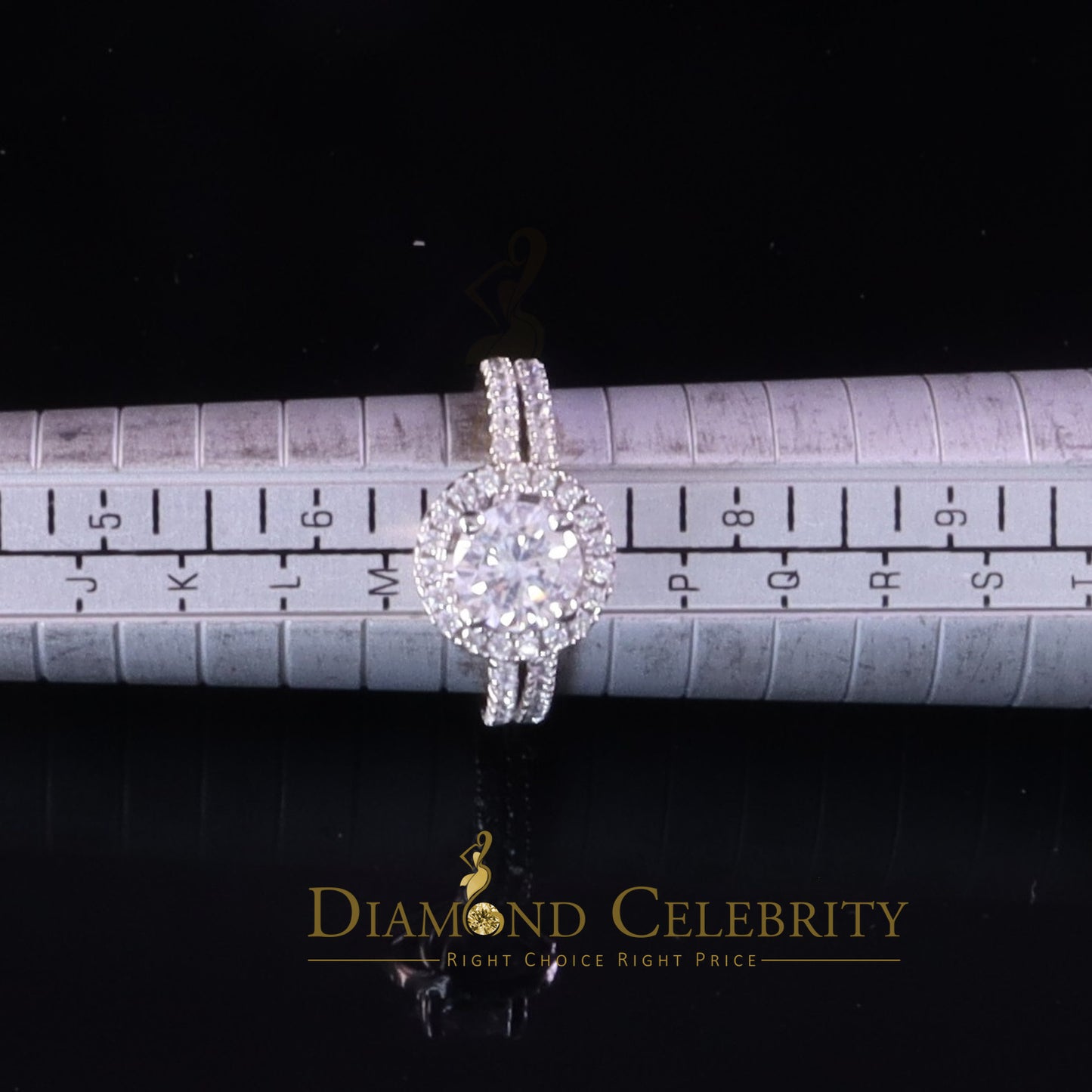DiamondCelebritees 3.59ct Cubic Zirconia White 925 Sterling Silver Women 2PC Bridal Ring Size 7