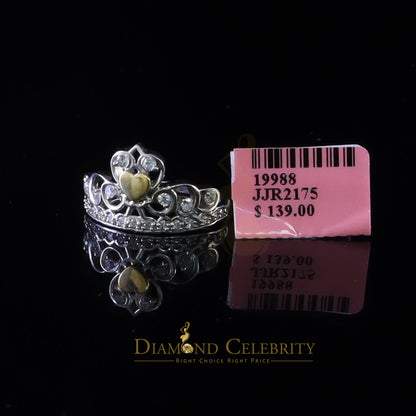 DiamondCelebritees 925 Sterling White Silver 0.61ct Cubic Zirconia Luxury Womens Crown Ring Size 7