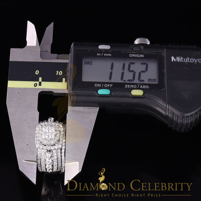DiamondCelebritees White Sterling Silver 3.50ct Round Cubic Zirconia Double Bridal Womens Ring SZ7