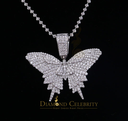 DiamondCelebritees White 925 Sterling Silver Butterfly Shape Pendant with 3.36ct Cubic Zirconia