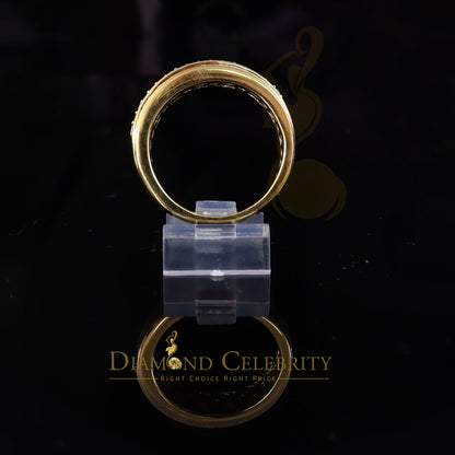 DiamondCelebritees Men's 1.25ct Cubic Zirconia Yellow Silver Round Adjustable Ring From SZ 9 to 11