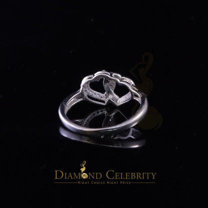 DiamondCelebritees 0.20 ct Cubic Zirconia 925 Sterling White Silver Heart Womens/Men's Ring Size 7