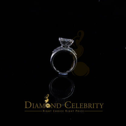 DiamondCelebritees 925 White Square 2.34 ct Cubic Zirconia Silver Engagement Womens Ring Size 7