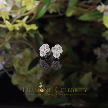 Diamondcelebritees 1.50ct Moissanite White 925 Sterling Silver Women's Nugget Earrings