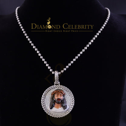 Diamondcelebritees  925 Sterling Silver Beautiful 2.00ct W/Crushed Moissanite White Jesus Pendant