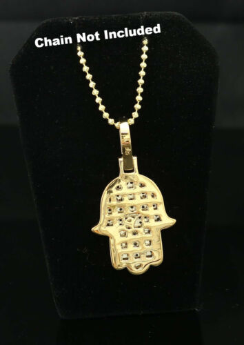 DiamondCelebritees Promise Yellow Sterling silver "HAMSA" Shape Pendant with 3.38ct Cubic Zirconia