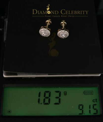 DiamondCelebritees  Yellow Sterling Silver 0.78ct Cubic Zirconia Ladies 925 Hip Hop Round Earrings