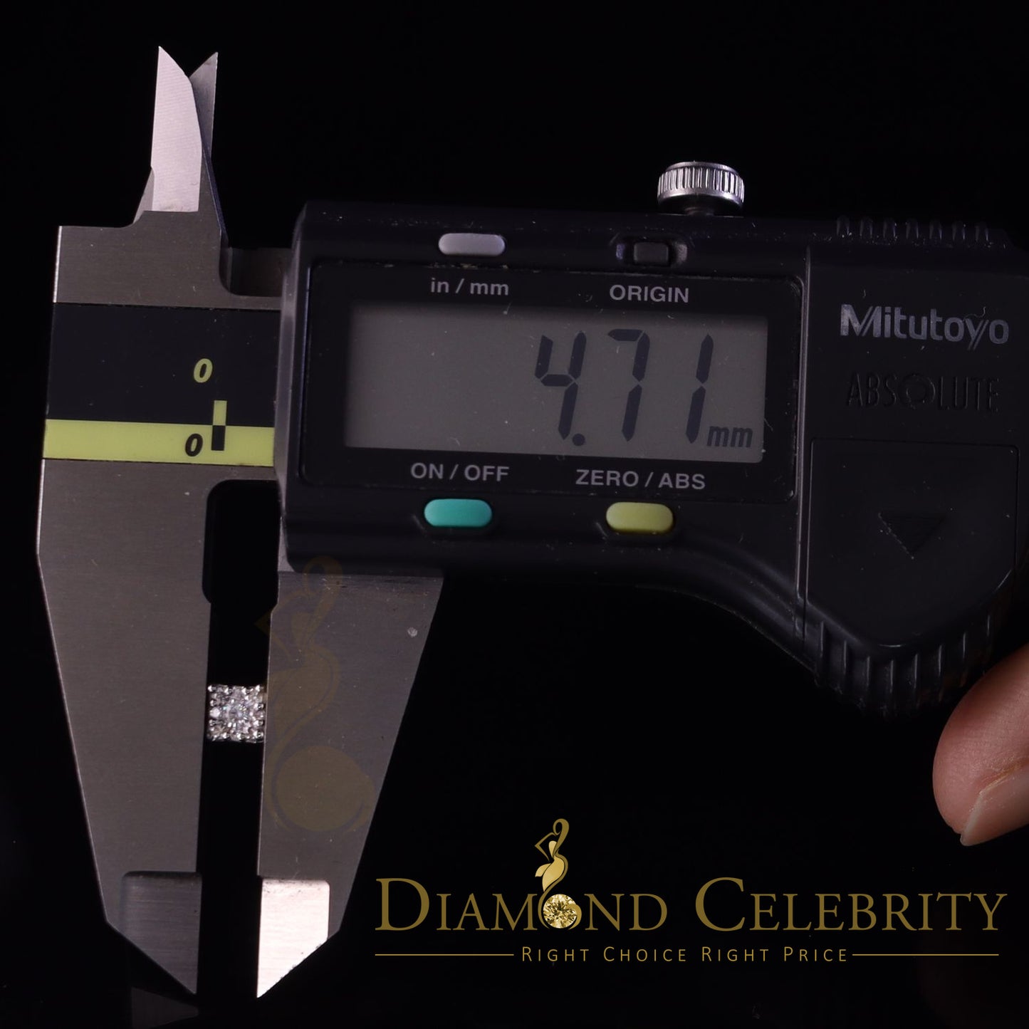 DiamondCelebritees 10k Real Yellow Gold 0.25ct VVS 'D' Color Real Moissanite Stud Square Earrings