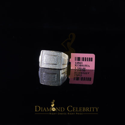 DiamondCelebritees 925 Silver White Square 1.20ct Cubic Zirconia Men's Engagement Ring Size 10
