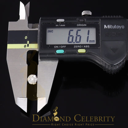 DiamondCelebritees0.50 CT Real Diamond with 10K Real Yellow Gold with Round Stud Earrings